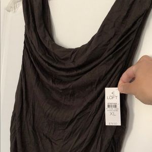Loft NWT chocolate rouched dress - XL